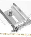 Close-up of stainless steel bench guard component, 20 pack, heavy duty tough as nails impact resistant safety shields.
