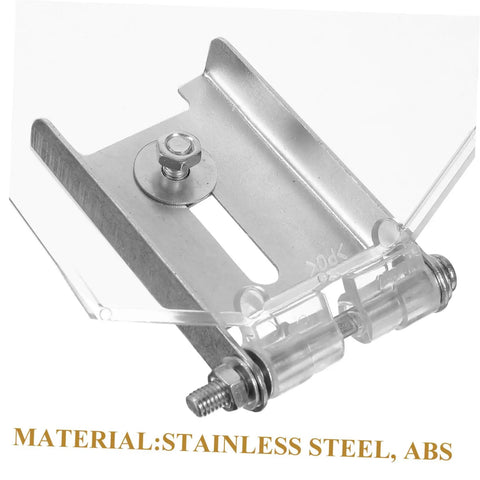 Close-up of stainless steel bench guard component, 20 pack, heavy duty tough as nails impact resistant safety shields.