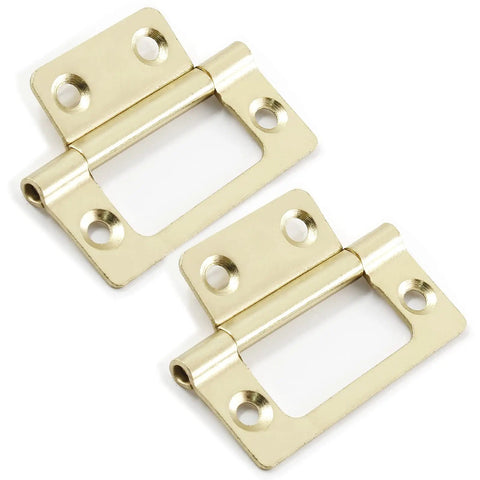 Top Shelf Non Mortise Door Hinges, 2 Inch Imitation Gold Finish, 12 Pack With Hardware for smooth door operation.