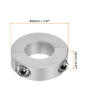 2 Pack Heavy Duty Double Split Shaft Collar Clamp On For 20mm Shaft, 40mm Outer Diameter, 12mm Width, Aluminum 6061 Anodized, Set Screw Design