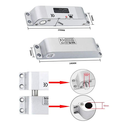 12V DC Drop Bolt Door Lock With Fail Safe NC Mode For Access Control Security, Surface Mounted Electronic Lock dimensions
