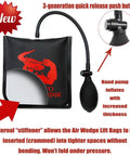 Two Piece Air Wedge Bag Pump Kit For Easy Vehicle Lifts And Precise Alignment Tool showing inflatable shim bag and hand pump