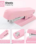 Pink Desk Accessories Set For Home Office 10 Piece Including 360 Degree Rotating Pen Holder Stapler Staple Remover Tape Dispenser