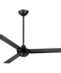 Kewl 52 Inch Three Blade Ceiling Fan In Black Finish With Four Speed Wall Control Contemporary Midsize Classic For Living Room Bedroom And Den Comfort