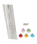 Stainless Steel M4 Threaded Rods And Nuts Kit With 5 Knobs 10 Rods And 10 Hex Nuts For DIY Fairy Garden Stakes, rods and colorful knobs