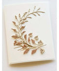 3 Piece Flower Leaf Branches Metal Die Cuts Set for DIY Embossing and Card Making displayed on a white card