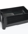Stacked 4 Inch Paint Tray Pan Set 12 Pack Black Spill Resistant Mini Trays With Dual Wells For Rollers And Roller Pan Disposable