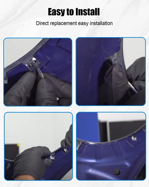 Hands installing Mini Cooper Headlight Trim Ring for F55 F56, Protective Edge Guard and Slick Styling Upgrade, easy DIY steps