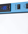 Zero Hassle 9.5 Cubic Foot Upright Vaccine All Freezer with digital control panel and temperature display for labs.