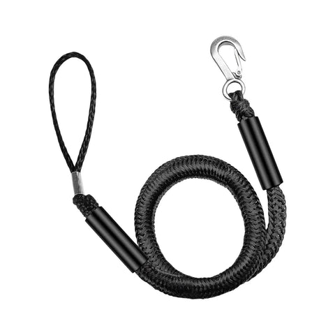 Elastic Dock Line With Metal Hook And Loop Ends 48 Inches For Kayak Canoe And Small Boat Mooring Grab And Go Easy Tie Off