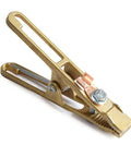 Heavy Duty A-Shape Metal Ground Welding Earth Clamp With Copper Grip Clip For Reliable Argon And Arc Welder Machine Ground Cable Connection Secure Lock close-up view.