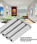Heavy Duty Stainless Steel Glass Standoff Holder Kit For Wall Display With Hollow Design And Self-Tapping Screws, Rust-Resistant Sign Mounts, 12x60mm Size, 4-Piece Set For Easy, Secure Glass Install, four stainless standoffs