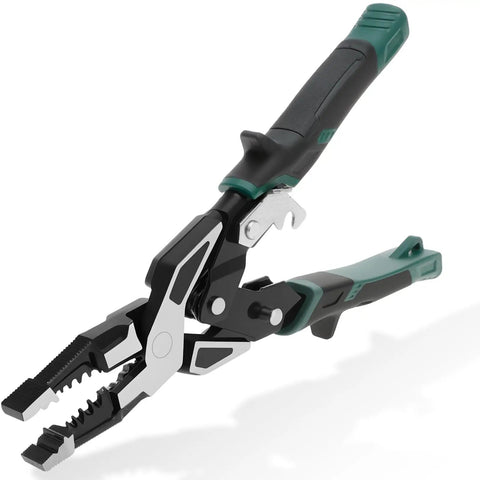 Solid Grip Multifunctional Wire Stripper And Crimper Pliers All In One Cable Cutter showing sleek design and insulated grip handles.