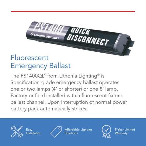 Power Sentry Emergency Battery Backup For T5 And T8 Fluorescent Ballasts 1400 Lumen Output 90 Minute Run Time UL Listed