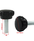 Top Shelf M6 X 20MM Knurled Thumb Screws 10 Pack Black Galvanized Steel Fasteners close-up view of knurled heads and threaded shafts.