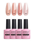 Sheer Nude Hema Free Gel Nail Polish Set Of 4 Colors 10ml Each Soak Off UV LED Safe For Nail Art Home DIY Gel Manicure Kit