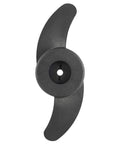 Top view of Two Blade Nylon Propeller For Electric Trolling Motor Outboard Power Prop Kit Includes Prop Pin And Nut Black Finish 2.9 Hub 3.2 OD