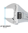 Heavy Duty Adjustable Wrench 12 Inch Chrome With Cushioned Grip Beefy Jaw Capacity For Large Nuts And Bolts Slim Jaws For Tight Spaces