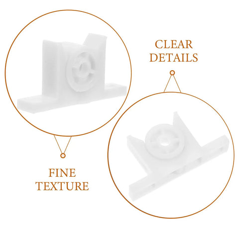 Close-up view of White Ball Catch Door Hardware Kit with dual wheel ABS design for cabinets and cupboards featuring clear details