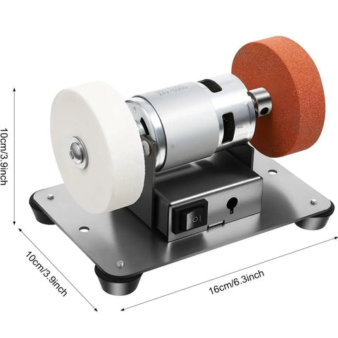 Mini Bench Grinder With Adjustable Speed Table. Electric Sanding Machine And Polisher Buffer For Metal Wood Jewelry with dual grinding wheels.