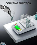 Ultra Precision 3000g Capacity Analytical Balance Lab Scale With 0.1g Readability showing counting function with test tubes