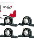 Heavy Duty Pillow Block Bearing With Two and Fifteen Sixteenths Inch Bore, Self Aligning, Two Bolt Mount, Pack of Four