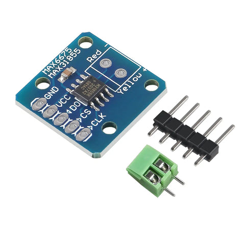 3 Pack SPI Type K Thermocouple Temperature Sensor Board Module with MAX31855 MAX6675 for Arduino, green connector, pins shown