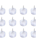 Twelve Pack Furniture Sliders With Nail On Steel Pins For Scratch Free Hardwood Floors Sweet Ride Chair Table And Desk Foot Pads Transparent Blue shown from above.