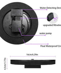 Solar Powered Circle Fountain Pump 1.4W With 6 Nozzles Floating Garden Water Pump Kit showing water detecting device and filtration