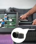 Pack Of 16 Soft Black Foosball End Caps For 15.8mm Rods, Universal Safety End Caps For Standard Foosball Tables, Easy Install Replacement Parts, Durable Plastic Table Accessories on foosball rod