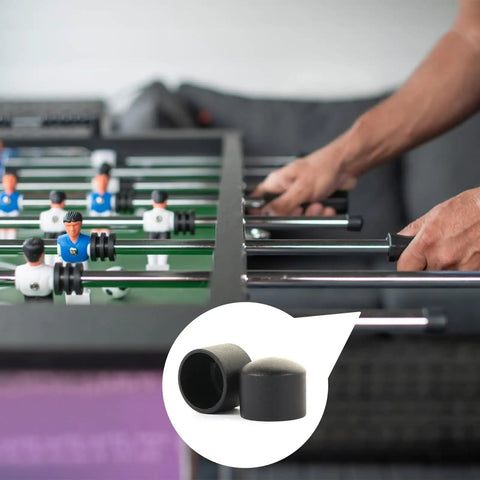 Pack Of 16 Soft Black Foosball End Caps For 15.8mm Rods, Universal Safety End Caps For Standard Foosball Tables, Easy Install Replacement Parts, Durable Plastic Table Accessories on foosball rod