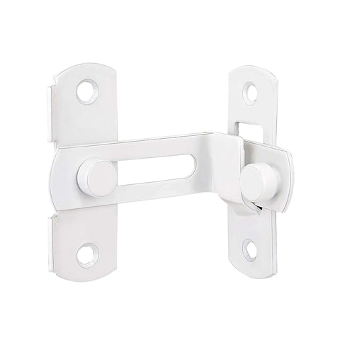 Four Pack White 90 Degree Flip Barn Door Lock Latches Stainless Steel Gate Latch Security Lock for sliding doors.