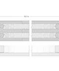 Diagram of One Half Inch Drive Shallow Six Point Socket Set With Rails And Tray, 19-Piece dimensions for quick grab and easy fixes.