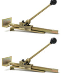 QWORK hardwood flooring jack and positioning tool, 2-pack, gold-tone metal with ratchet rail and black-knob handle