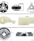 Dimensions of Beefed Up Heavy Duty Motor Coupling Kit 285753A Plus Washer Clutch Kit 285785 And 80040 Agitator Dog components.