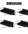 Image showing dimensions of the Four Tray Magnetic Tool Tray Set with strong steel base in sizes 6, 8.2, 10.6, and 12.2 inches.