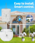 Diagram of Automatic Plant Watering System For Indoor And Outdoor Use With 2.4GHz WiFi Sprinkler Timer Self Watering Drip Kit highlighting features