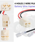 4 Pin 2 Wire Battery Wiring Harness for Dirt Quad Dune Buggy MX350 MX400 Electric Dirt Bike 18 Gauge 1 Pack Replacement Connector