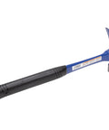 Beefy Heavy Duty Steel Eagle Curved Claw Hammer With Shock Block For Tough Framing 20 Oz Rust Resistant Powder Coat Finish Made In The USA Built To Last R999 VN11200, side view with black handle and blue head