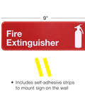 Red Beveled Plastic Fire Extinguisher Sign 9x3 Inch Three Pack For Office Walls With Bold White Text And High Visibility