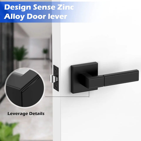 Matte Black Interior Door Handles Set Of 5 Non Locking Passage Knobs For Hallways And Closets Built Tough Zinc Alloy Construction