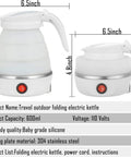 Foldable Travel Kettle For Camping Portable Silicone Collapsible Teapot With Auto Shutoff Safe Materials Easy To Store Compact