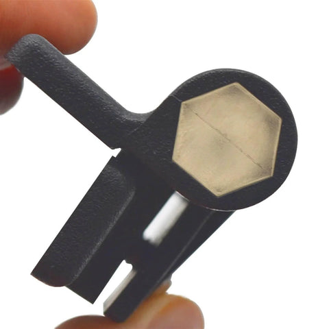 Close-up of Adjustable Black Plastic Friction Positioning Torque Gate Hinge XK511 2B 1 Piece For Doors And Gates Smooth Self Closing Action