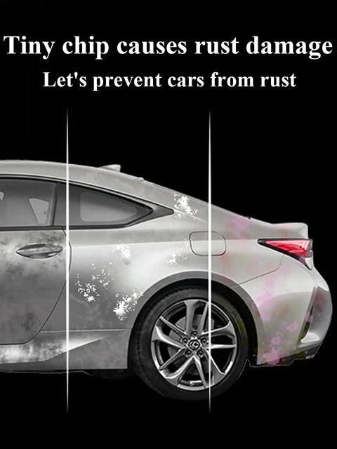 Car with visible rust damage illustrating the need for Pearl White Touch Up Paint Pen For Tesla Model Y 3 X S 0.4 Oz 2 In 1 Automotive Scratch Repair Kit