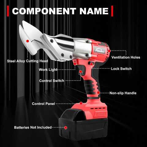 Beast Mode Cordless Metal Shear 400 Nm Torque Brushless Motor with steel alloy cutting head and ergonomic handle.