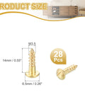 Brass Slotted Round Head Self Tapping Wood Screws M3.5 X 14mm For Woodworking, Furniture Assembly, Pack Of 28, product size view