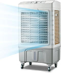 Straight Up Crush The Summer Heat With This Top Tier Portable Air Cooler, showing smooth adjustable airflow and wheels for easy movement.