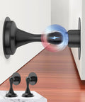 Heavy Hitter Magnetic Door Stops 2 Pack Holds Like A Dream Wall And Floor Protector No Drill Needed in black, showcasing sleek design.