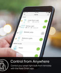 Controlling Smart LED Light Bulb KL110 Dimmable 800 Lumens with smartphone app for Alexa and Google Home