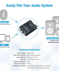 Bluetooth 5.0 Amplifier Board With Bass And Treble Control For Dope Home Audio Setup 100W Dual Channel TPA3116D2 Amp Module diagram